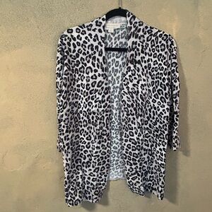 Laura  Ashley cardigan grey/black/mauve open front size L